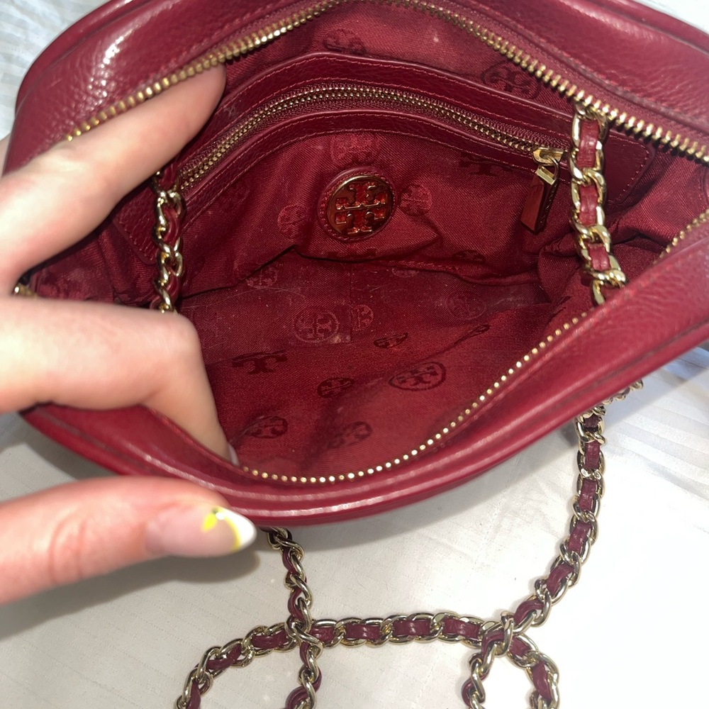 Tory Burch Burgundy Leather Crossbody Bag - Picture 10 of 10